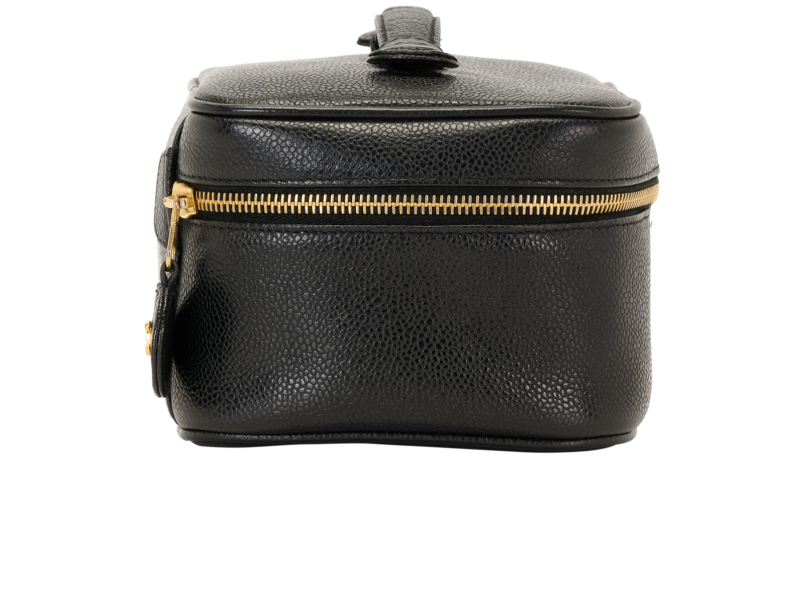 Chanel Vintage Vanity Case, &pound;525, Accessories, Black, Caviar Leather, Side view